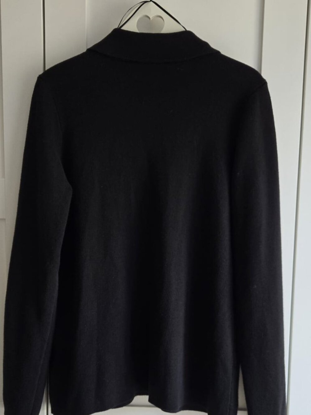 Lily Morgan Black Cotton Blend Knit Blazer Cardigan Size L PTP20 - Picture 9 of 9